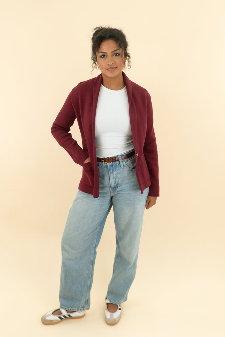 summersalt burgundy cardigan NWT (xs)