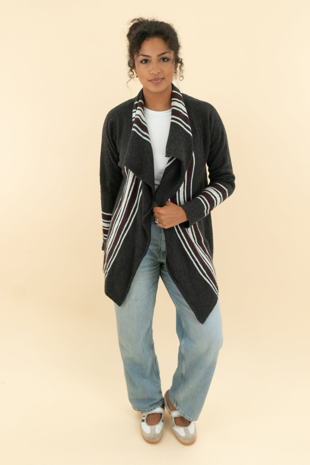 eddie bauer grey patterned cardigan (s)