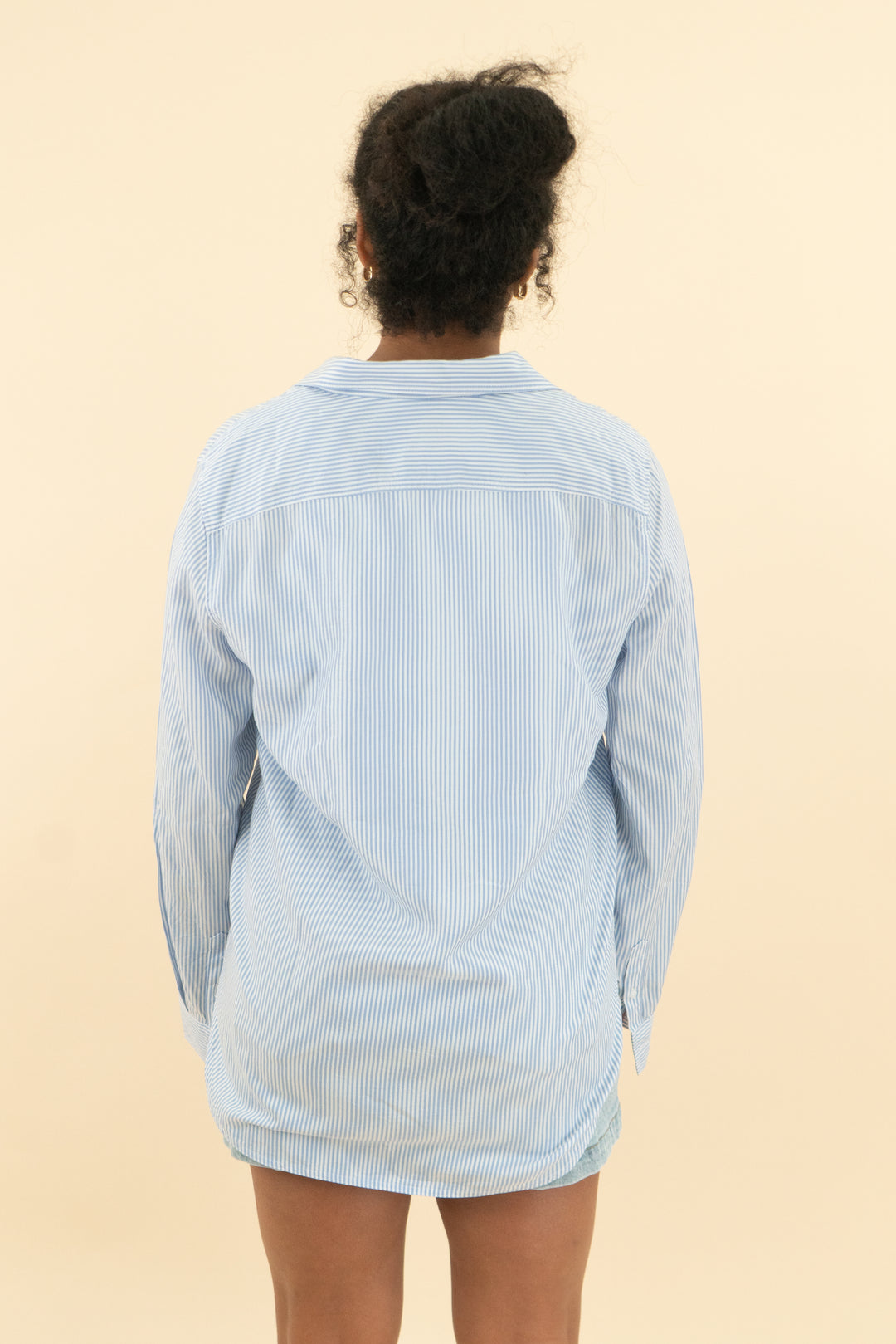 babaton blue and white seersucker button up (m; retail $68)