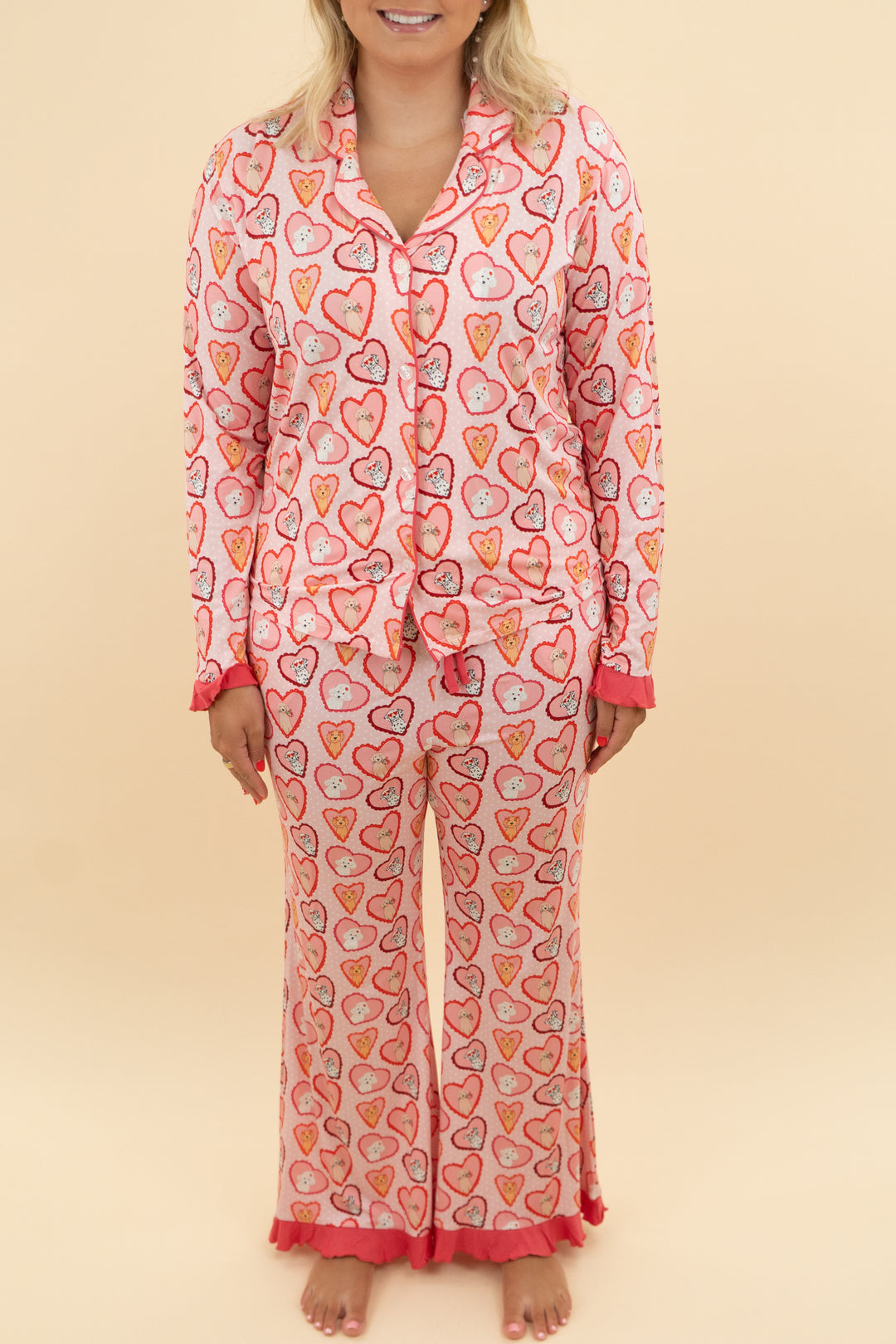 in my jammers valentine dog pajama set NWT (l)