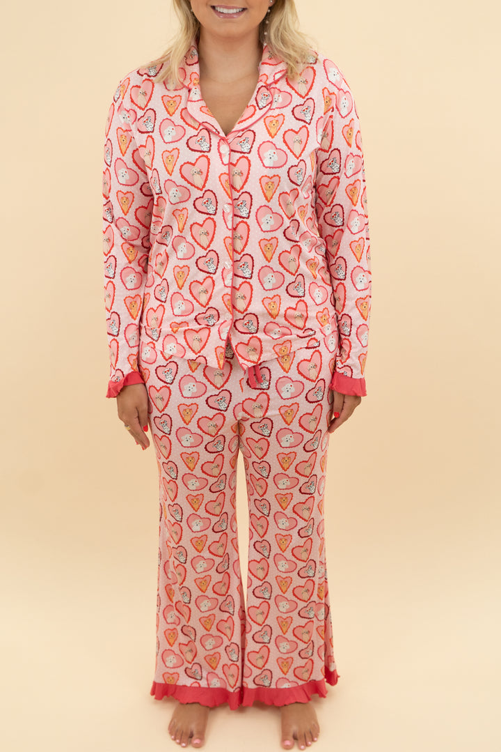 in my jammers valentine dog pajama set NWT (l)