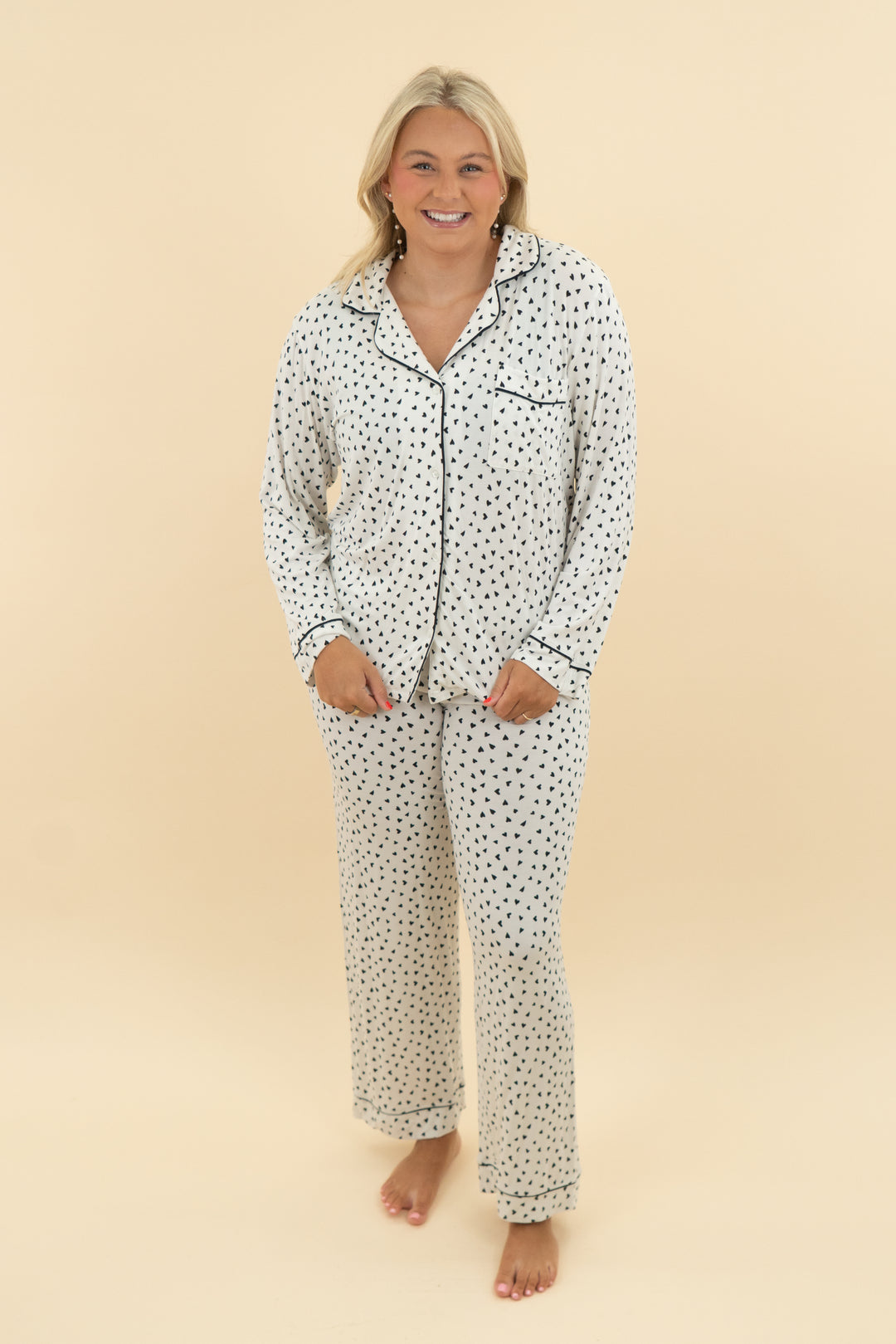 eberjey black and white pajama set (l)