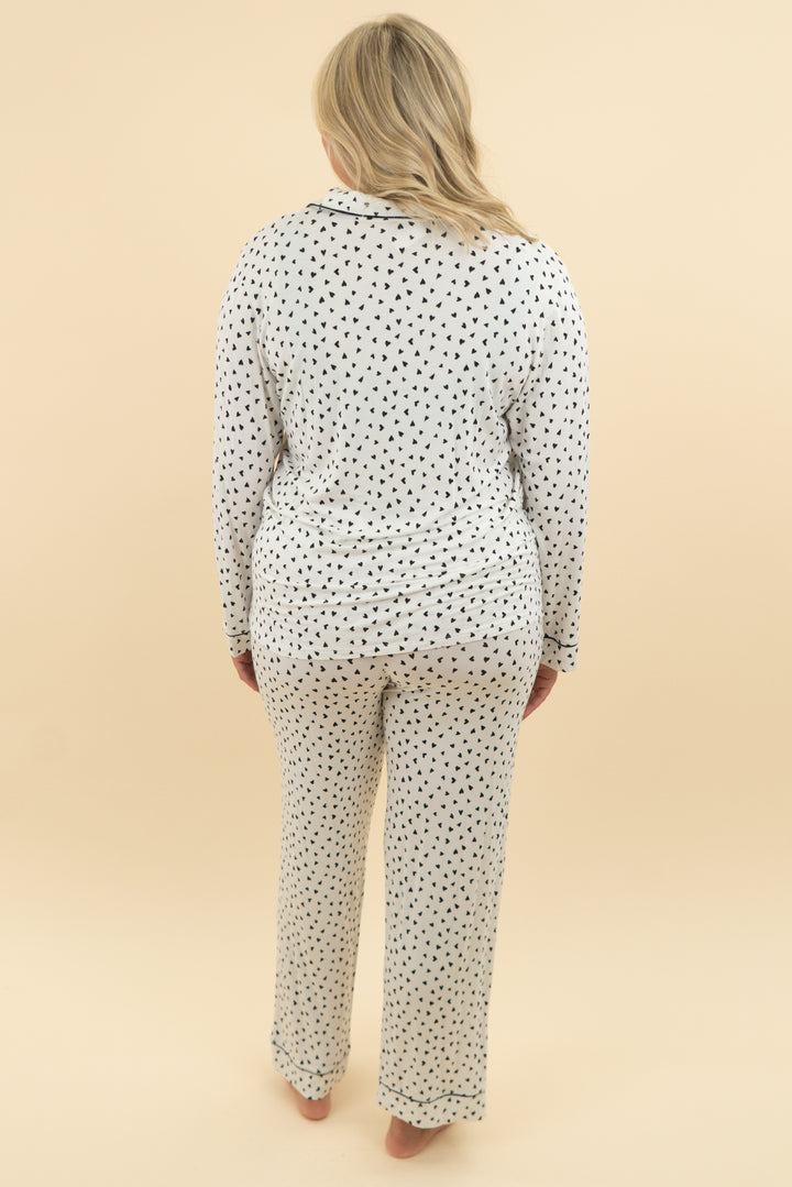eberjey black and white pajama set (l)