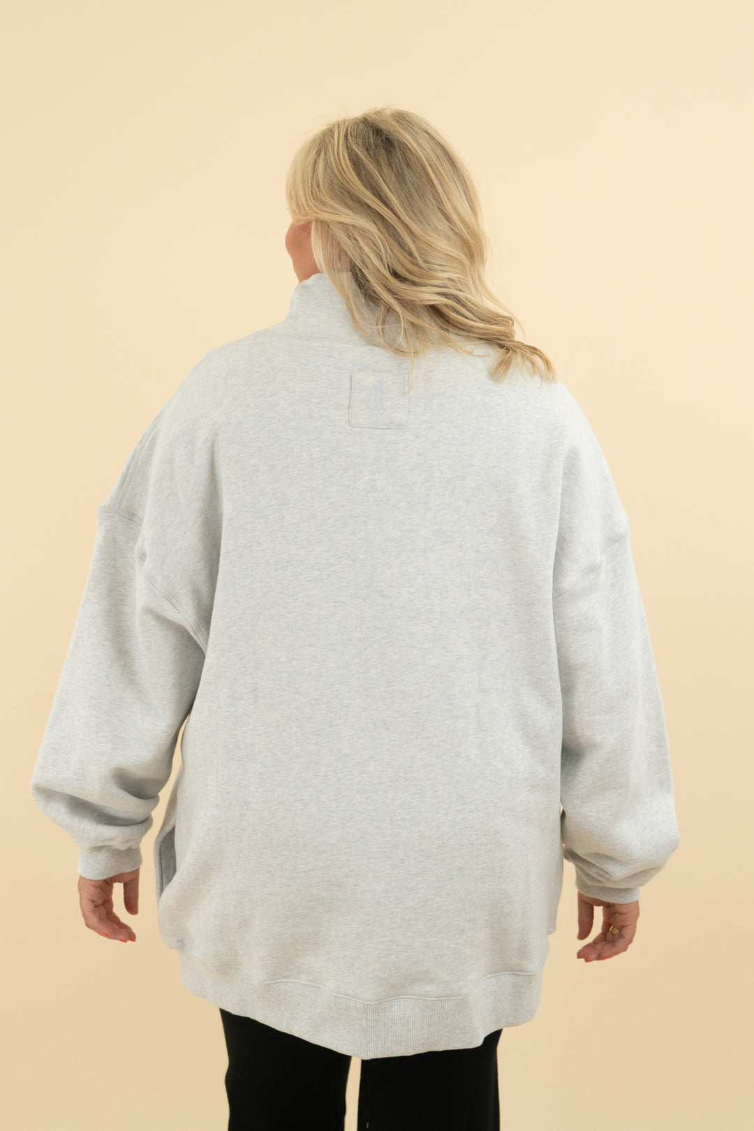 free people grey high neck sweatshirt (l)
