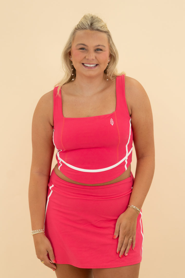 free people movement pink piped tank (l)