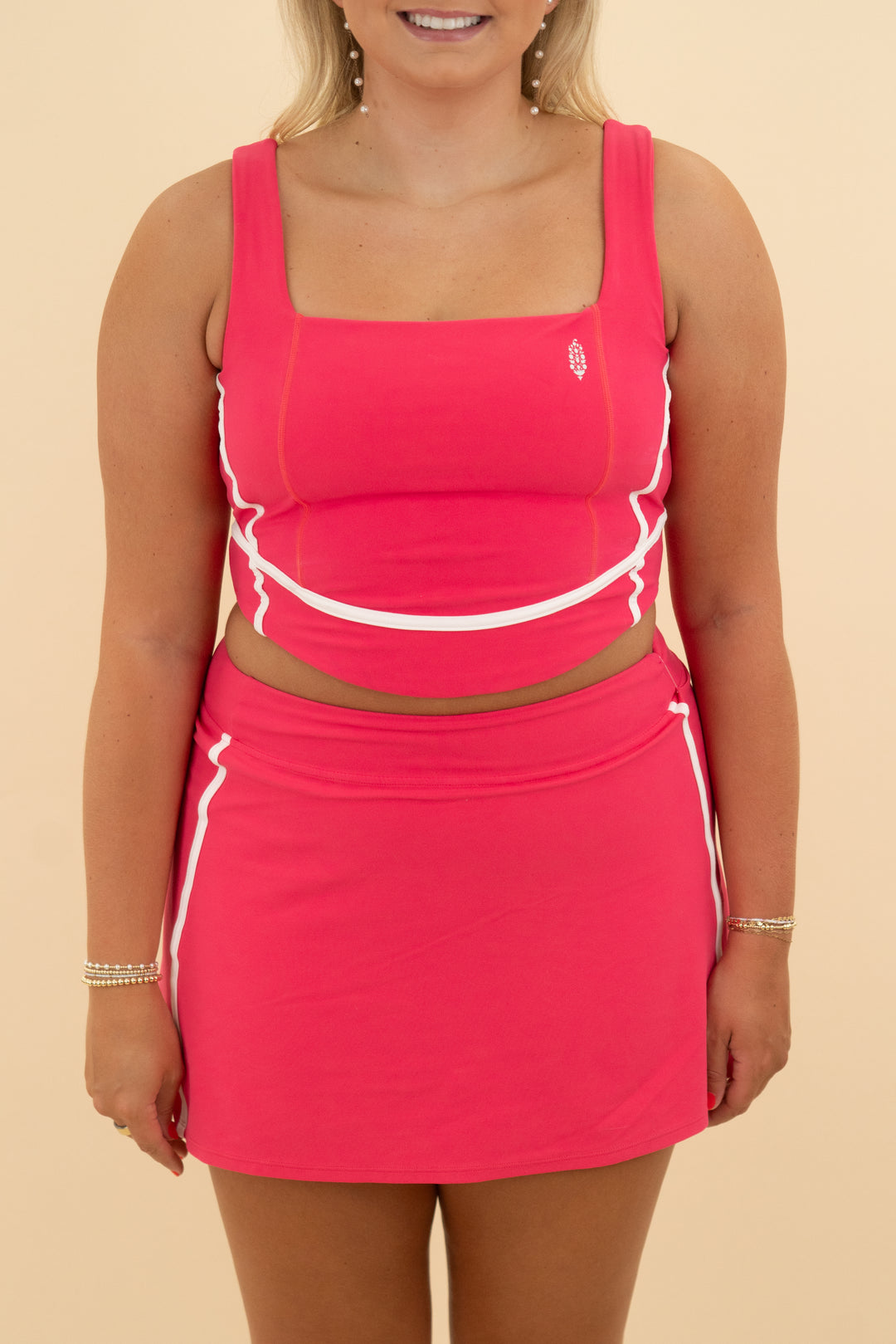 free people movement pink piped tank (l)