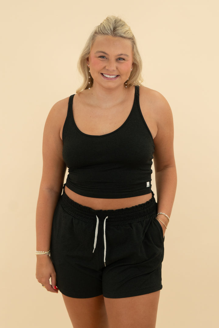 vuori black strappy tank (xl)