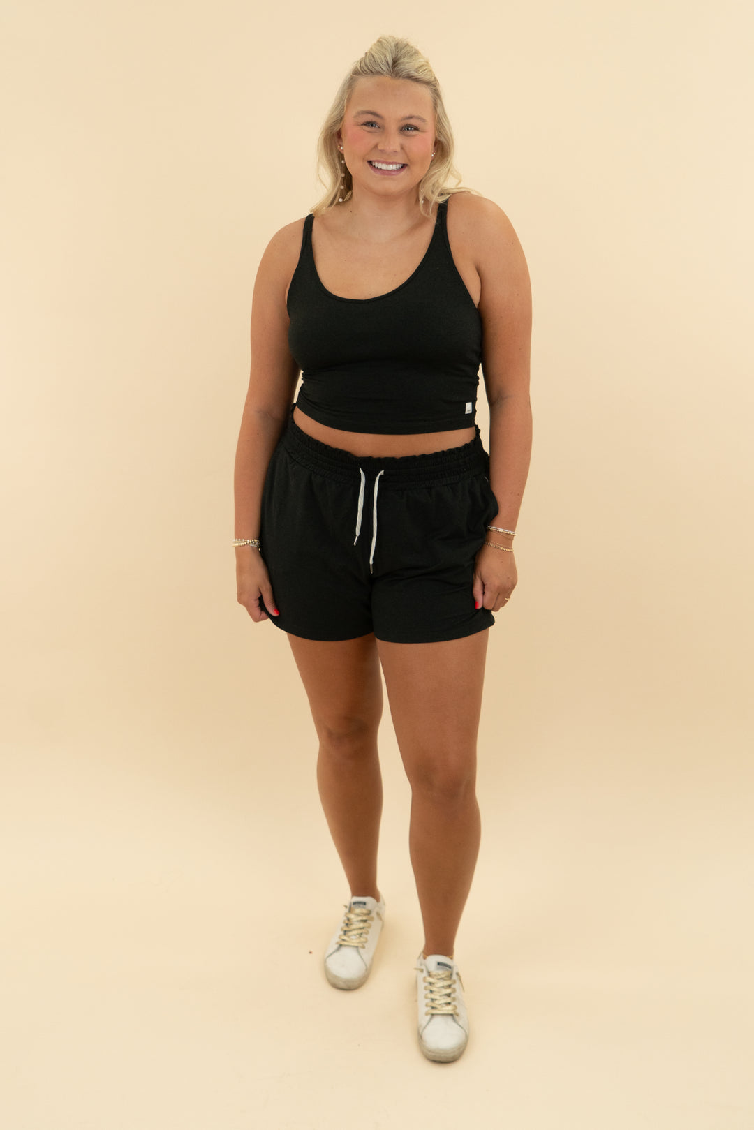 vuori black strappy tank (xl)