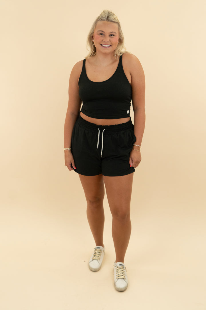 vuori black strappy tank (xl)