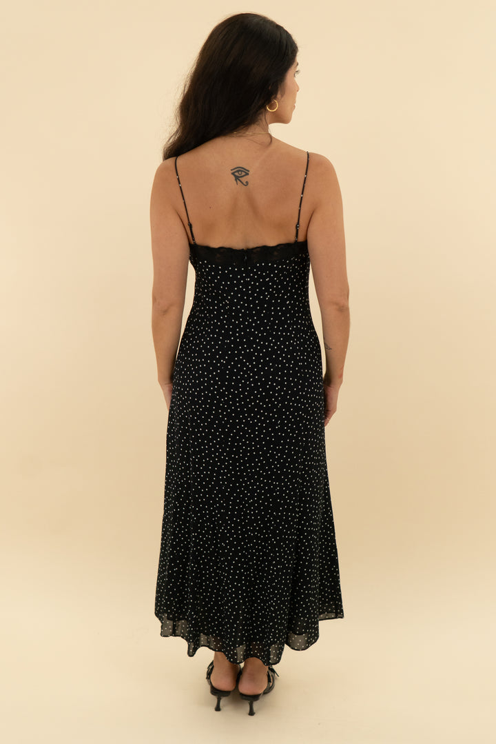 reformation black polkadot maxi dress (8)
