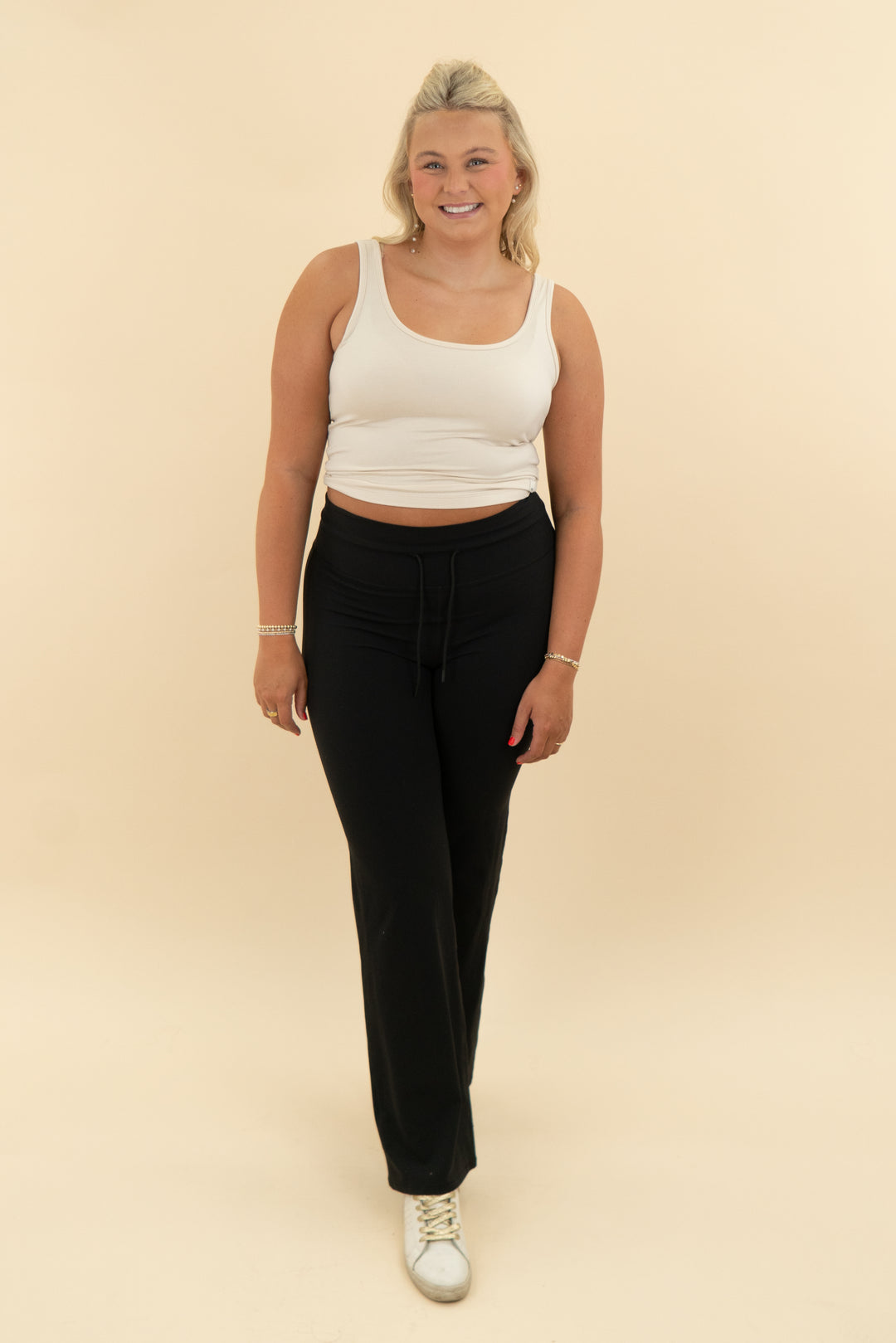 black flare yoga pant (l)