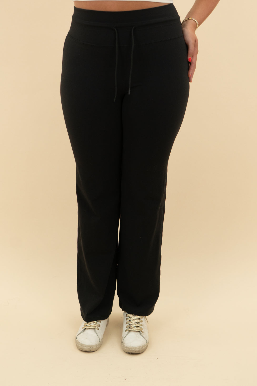 black flare yoga pant (l)