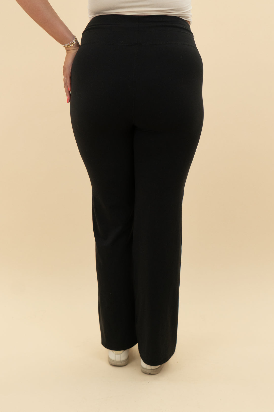 black flare yoga pant (l)