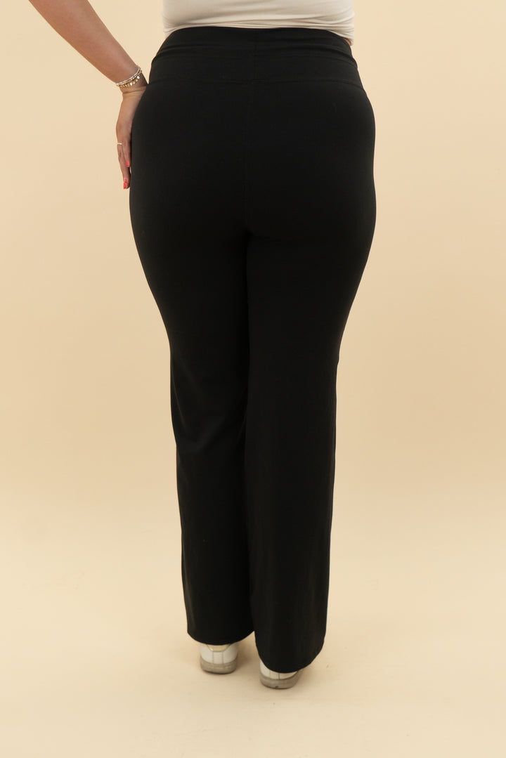 black flare yoga pant (l)