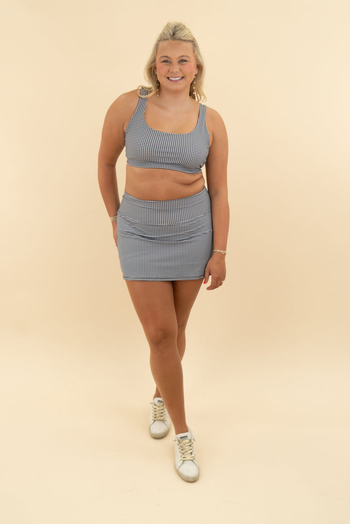 grey and white gingham skort (l)