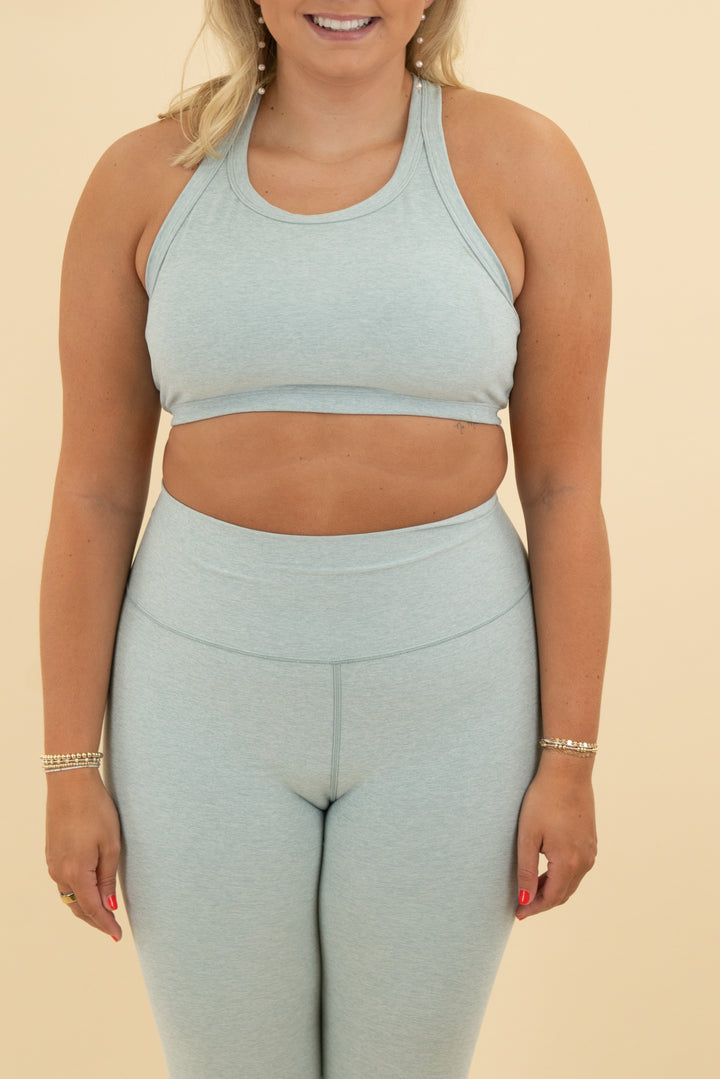 vuori light blue sports bra (l)