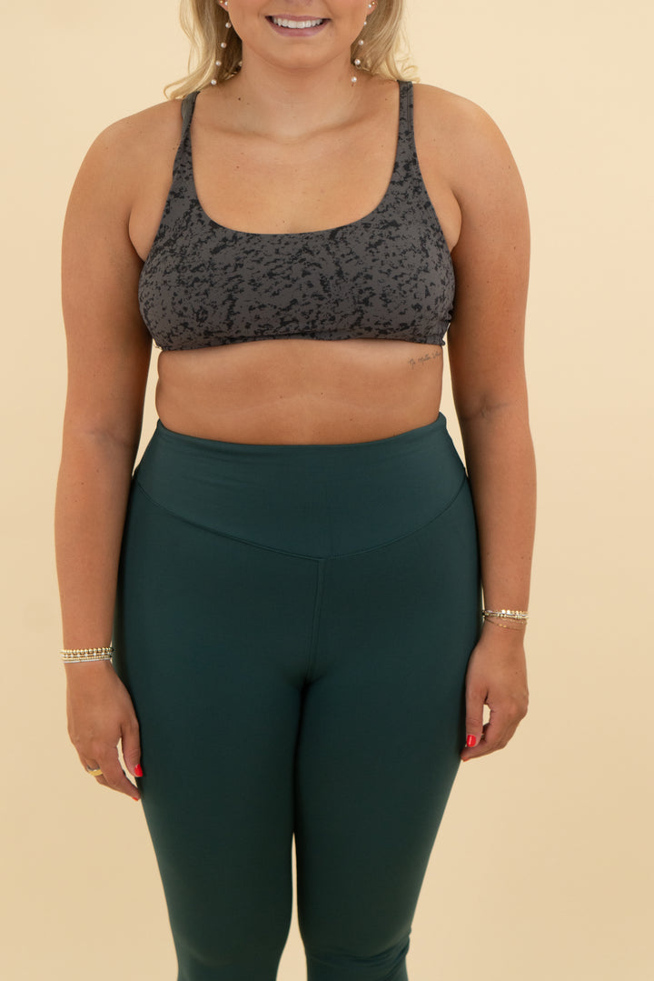 vuori dark grey patterned sports bra (l)