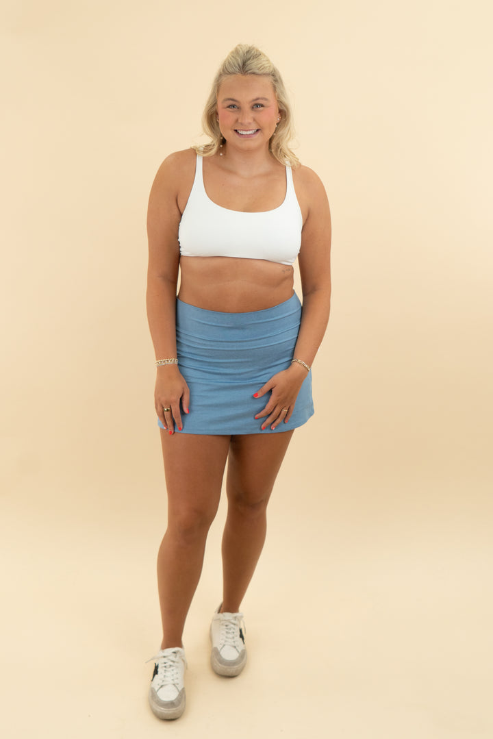 vuori white sports bra (l)