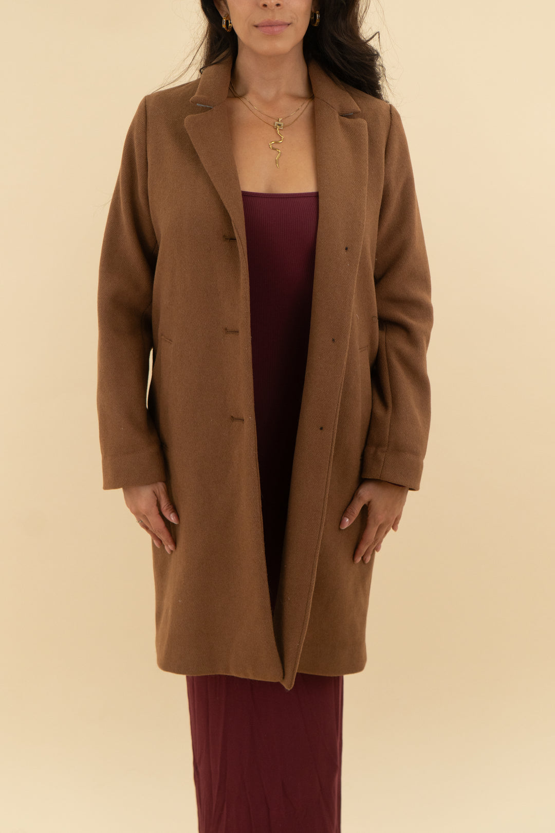 abercrombie & fitch brown coat (m)