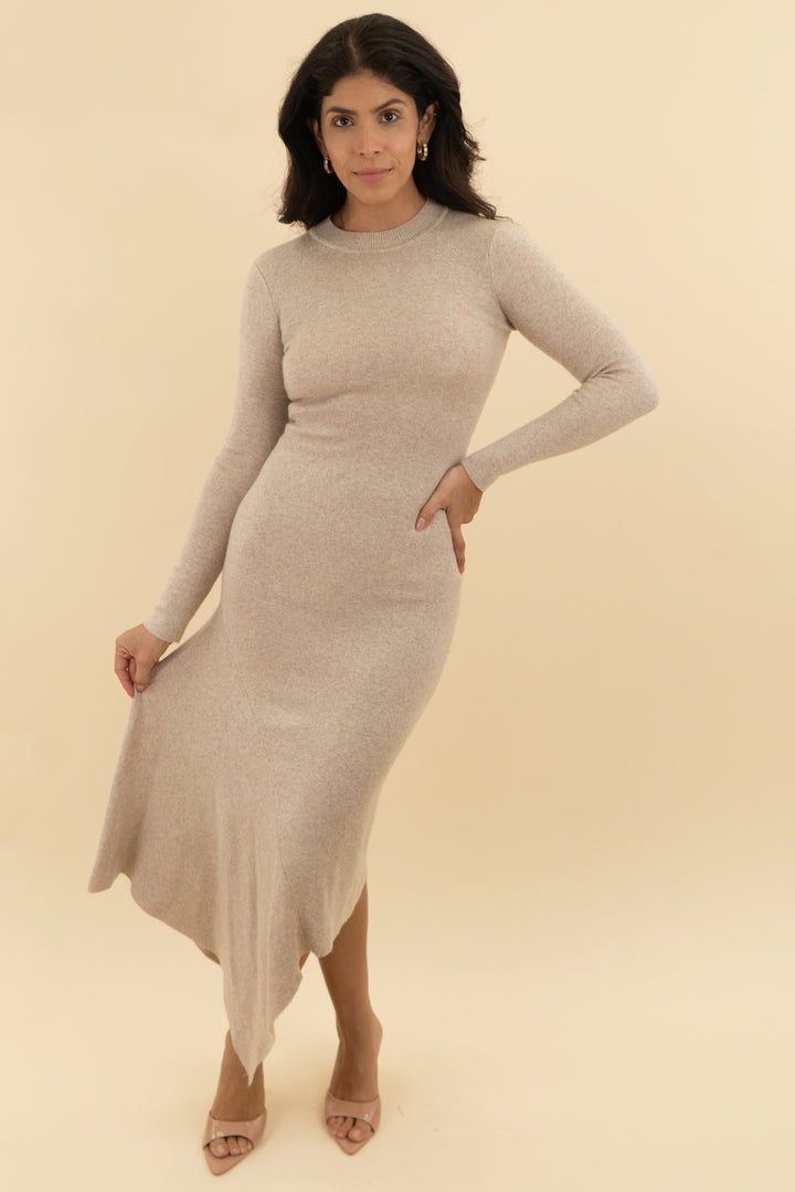 l'academie oatmeal sweater dress (xs)