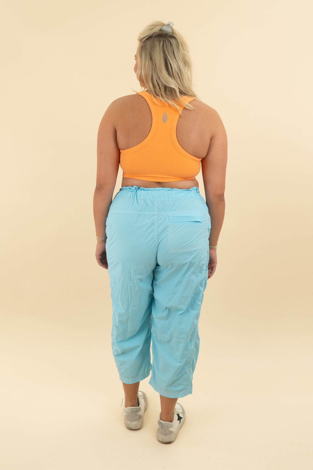 fp movement blue/orange sports bra and pant set  (m/l)