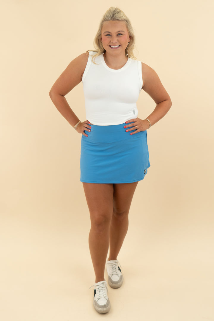 vuori pool blue skort (l; retail $78)