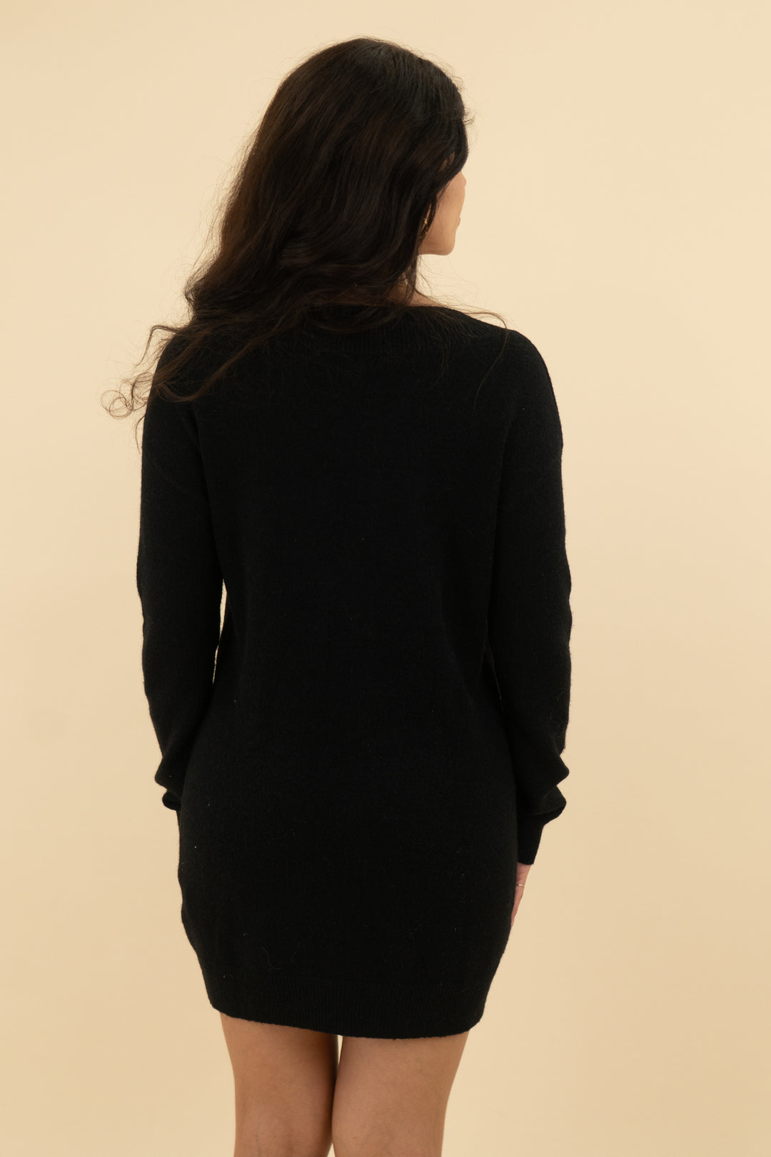 lovers and friends black sweater mini dress (xs)