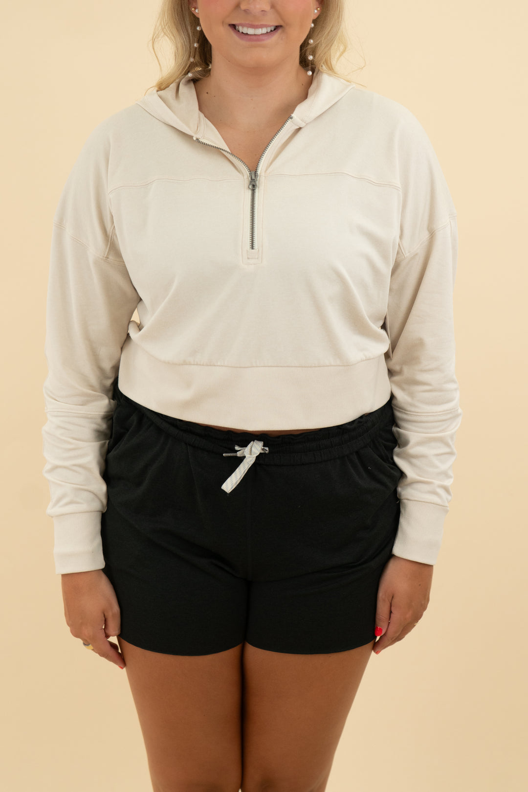 vuori cream half zip (l)