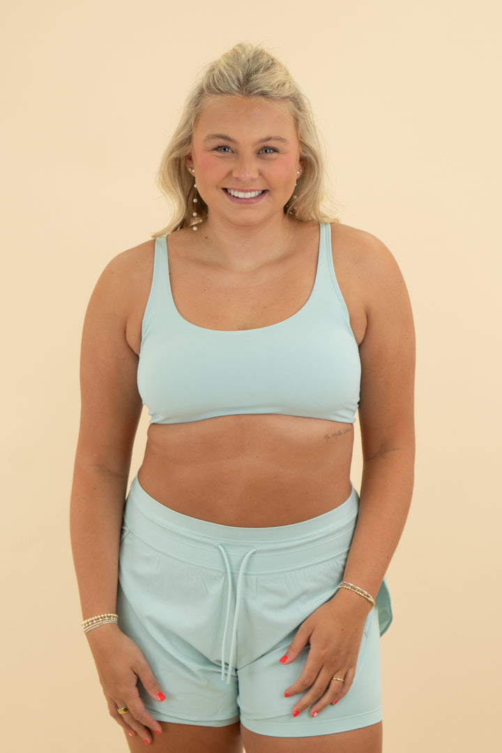 vuori icy blue sports bra (l)
