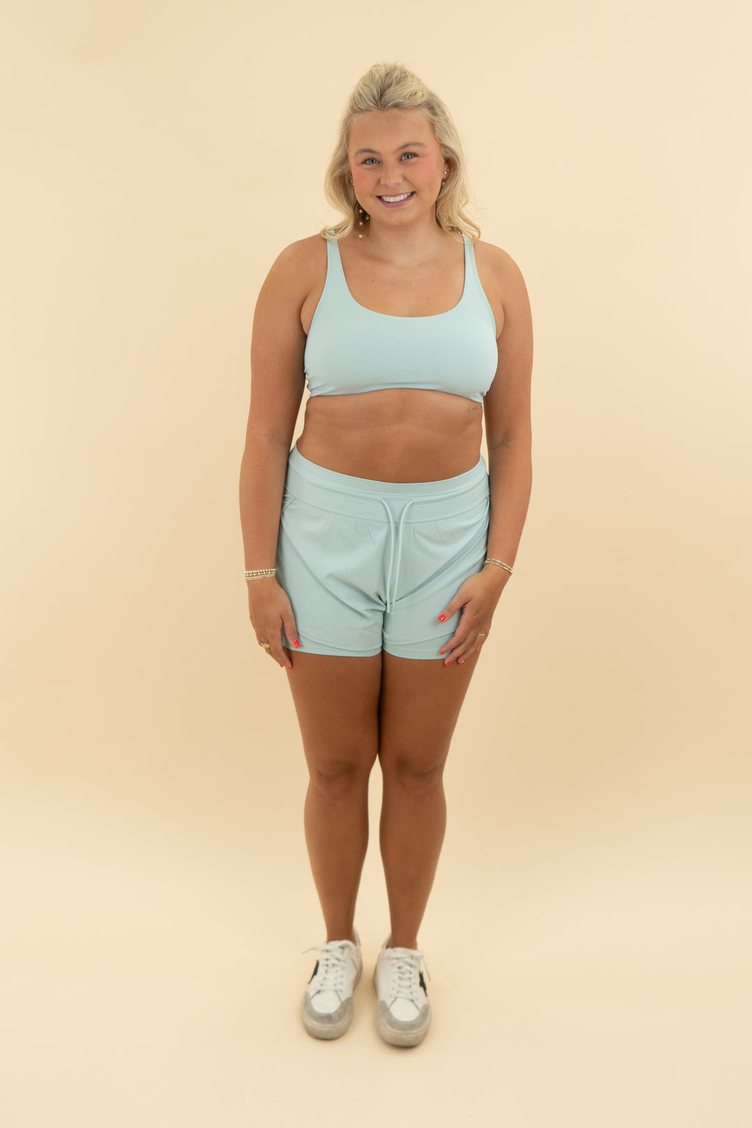 vuori icy blue sports bra (l)