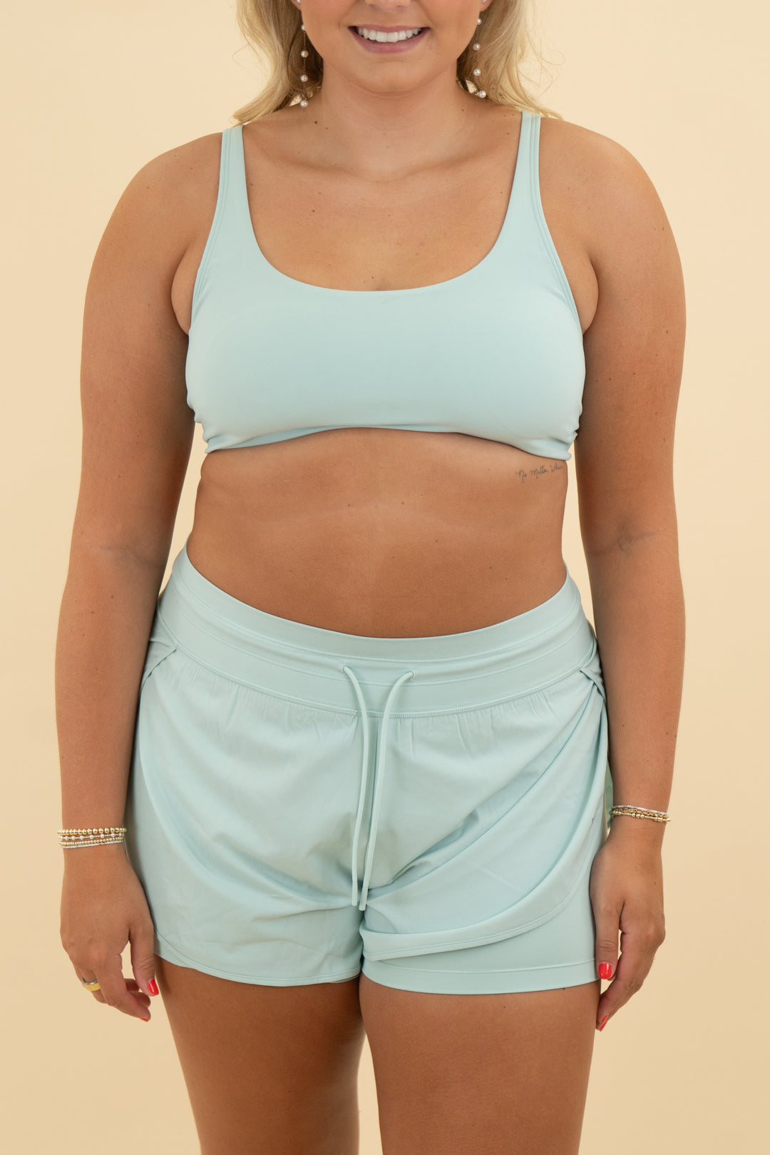 vuori icy blue sports bra (l)