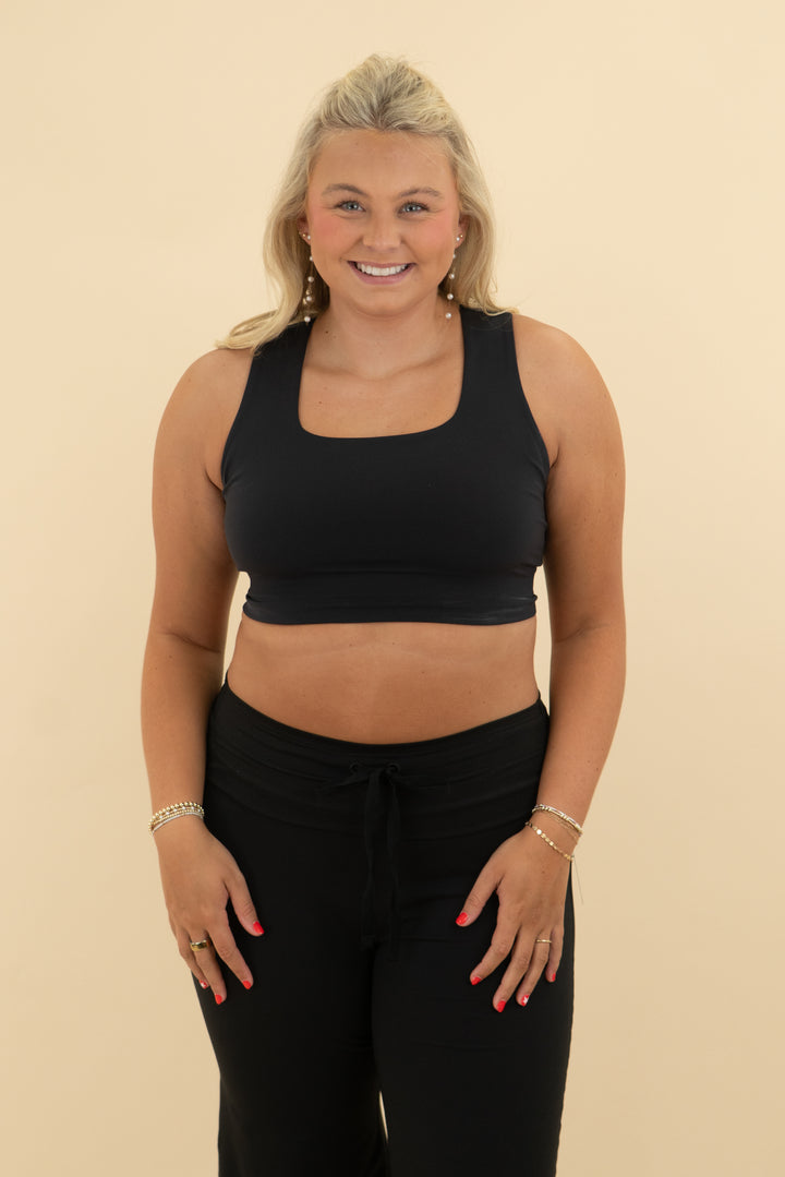 free people movement black sports bra (m)