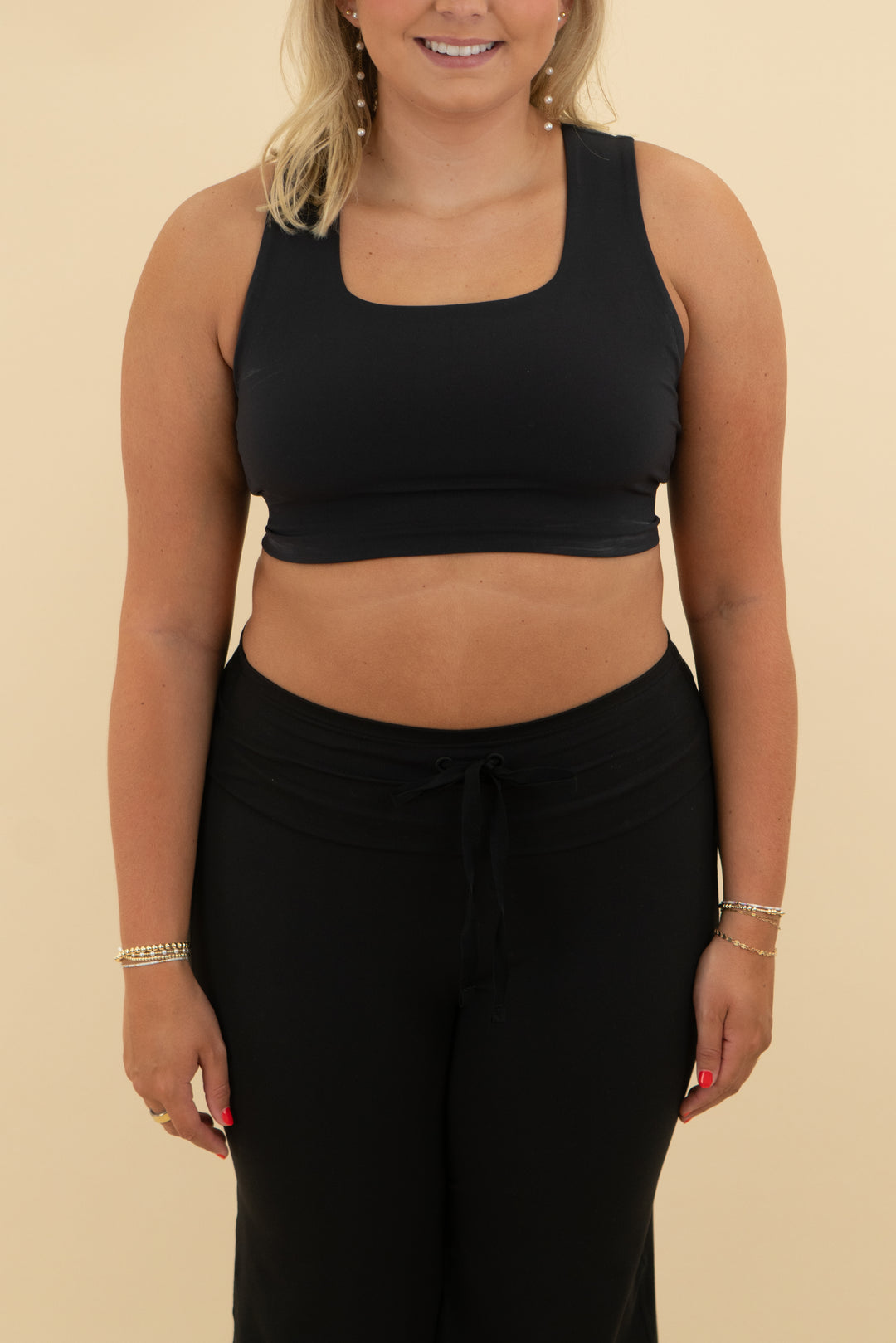 free people movement black sports bra (m)