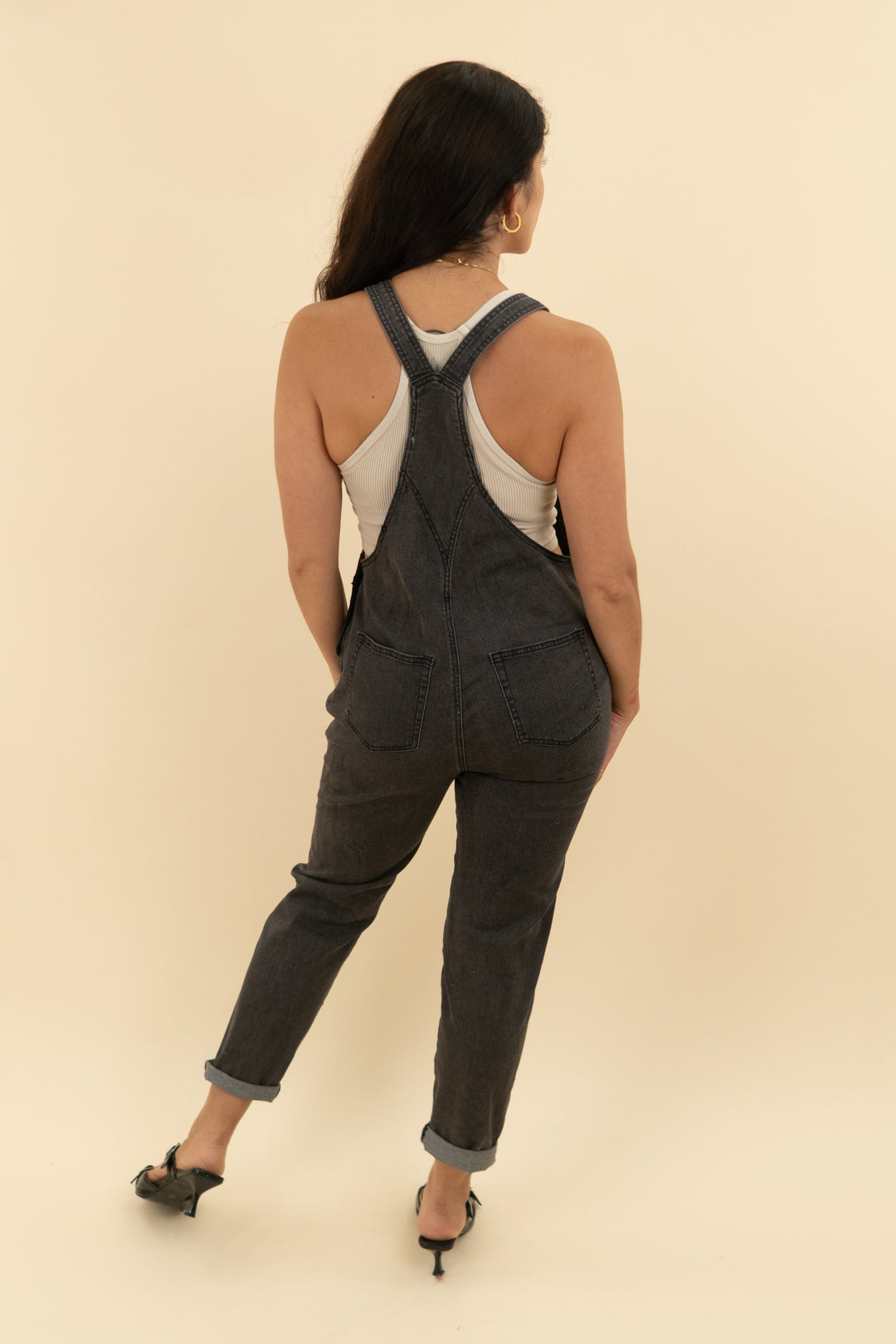 black denim overalls (s)
