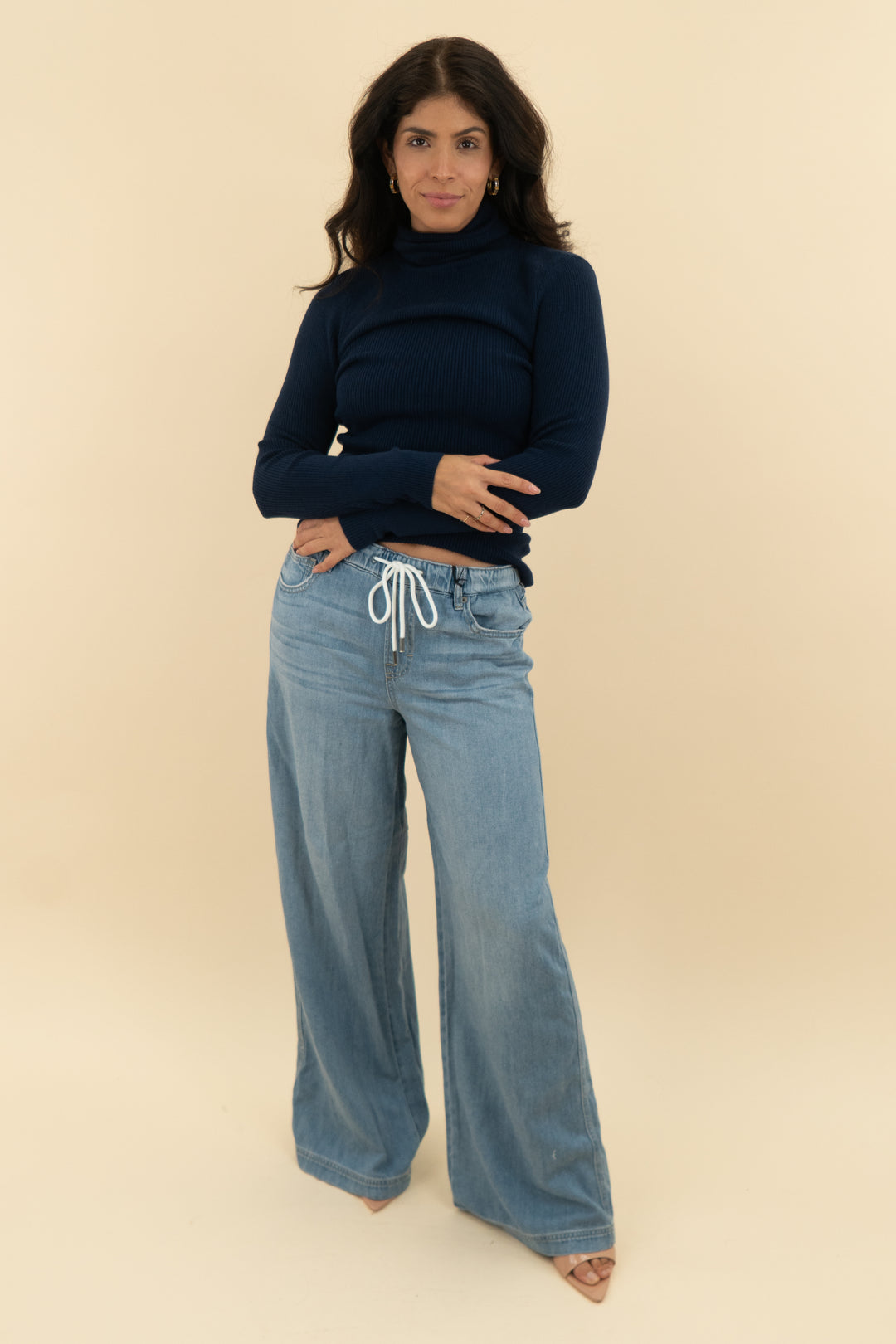 hidden denim highrise extra wide leg soft pant nwt (26; retail $80)