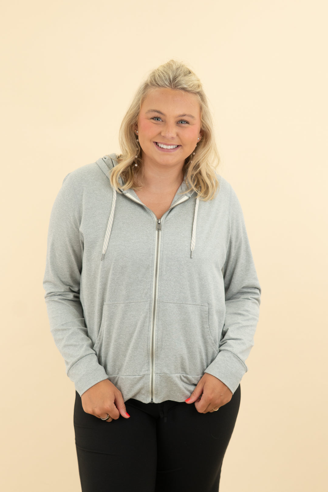 vuori heather grey zip up (xl)