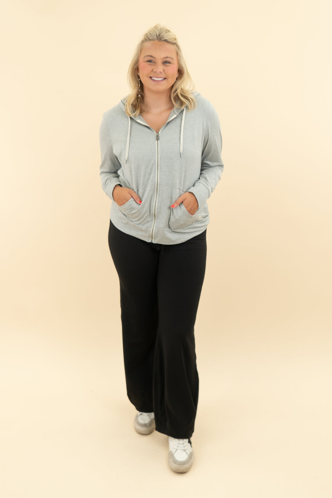 vuori heather grey zip up (xl)
