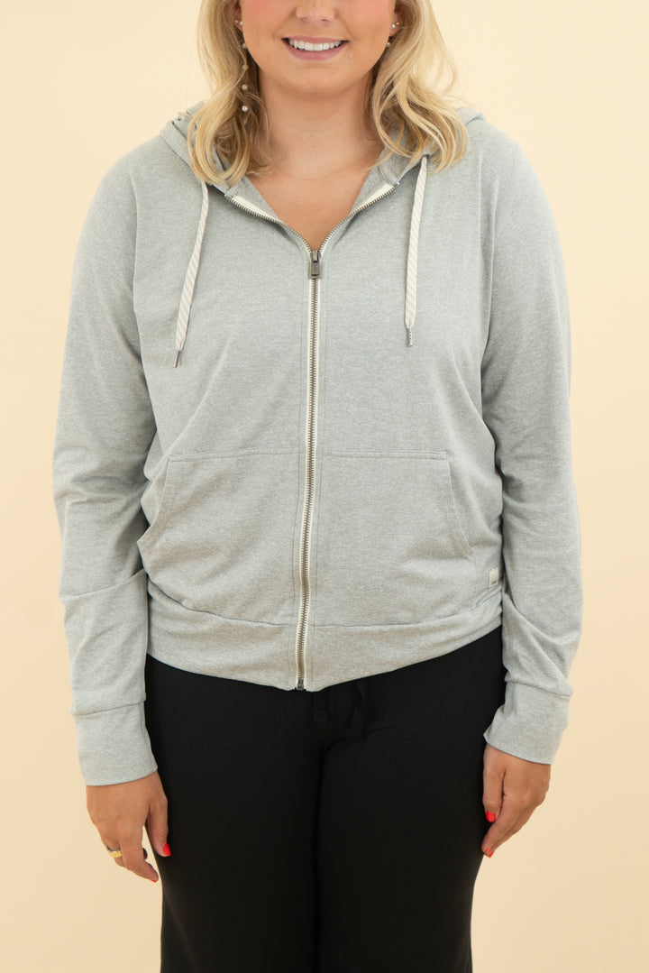 vuori heather grey zip up (xl)