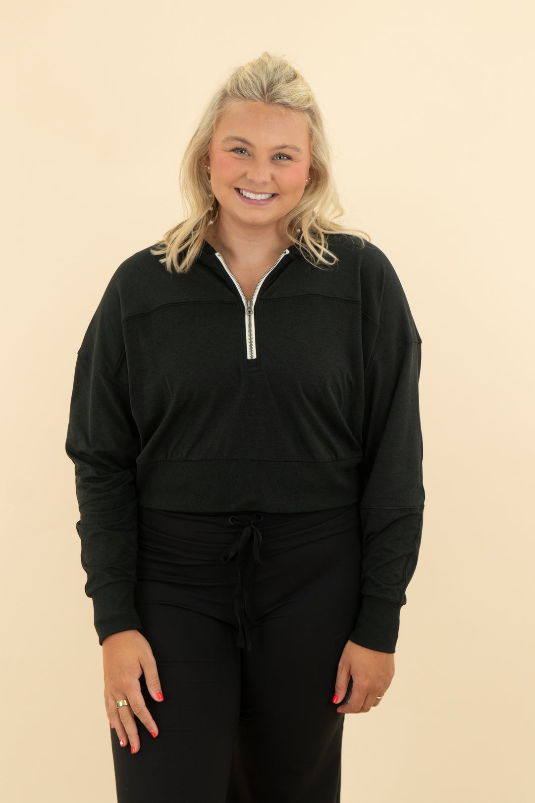 vuori black half zip (l)