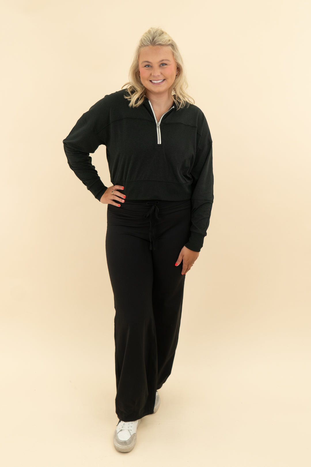 vuori black half zip (l)