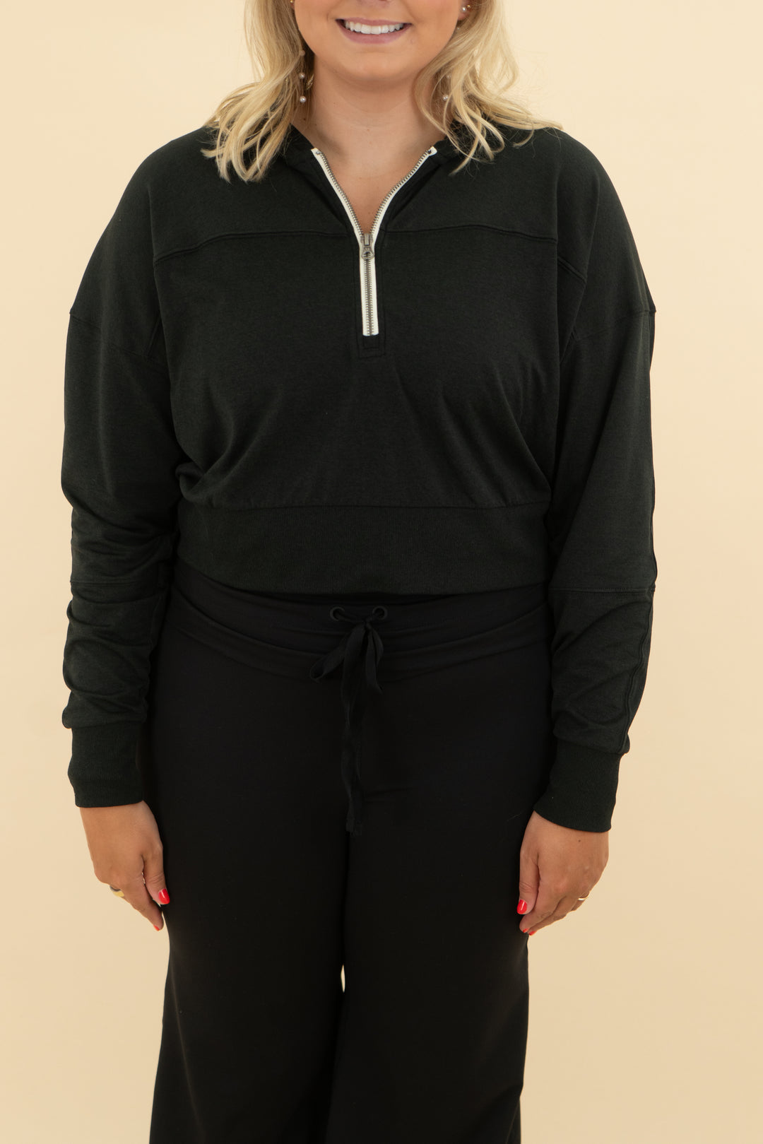 vuori black half zip (l)