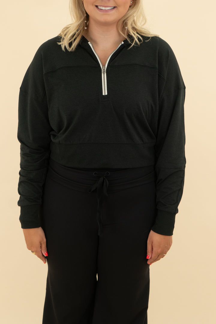 vuori black half zip (l)