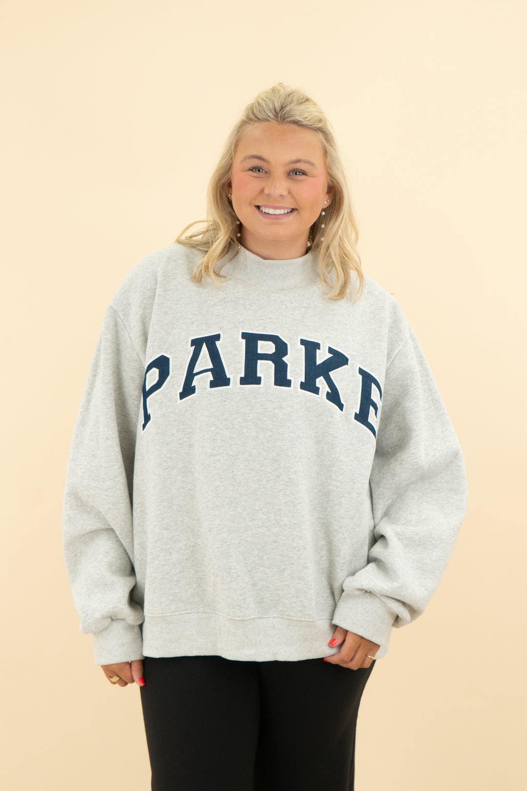 parke light grey/ navy mock neck (xxl)