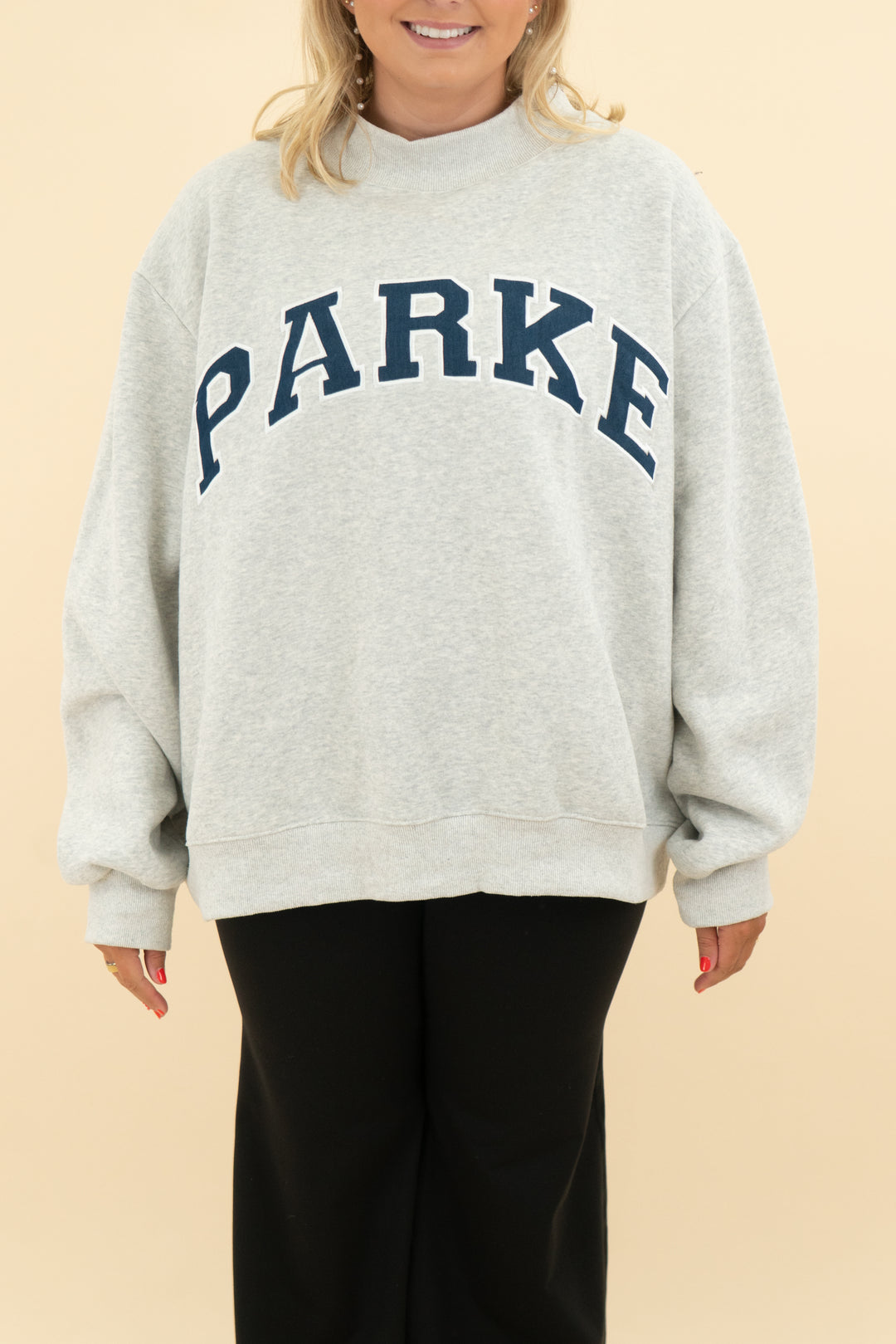 parke light grey/ navy mock neck (xxl)