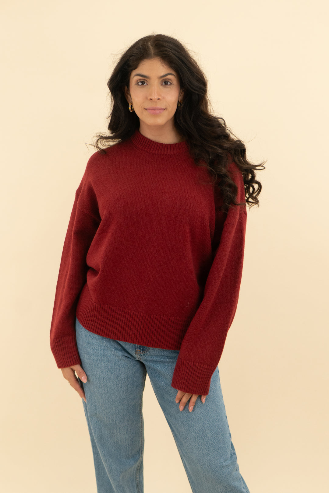 dark red sweater (s)