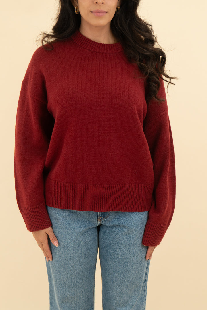 dark red sweater (s)