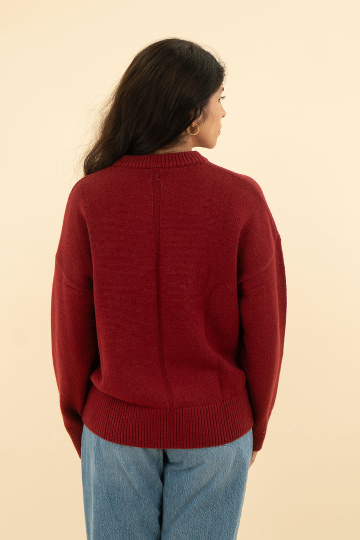 dark red sweater (s)