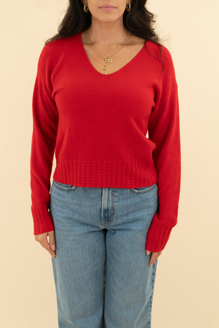 universal thread red vneck sweater (xs)