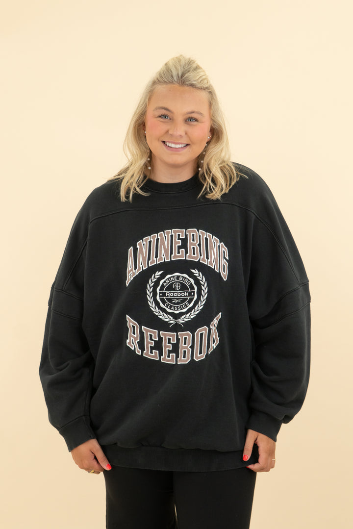 anine bing x reebok black crew neck (l)