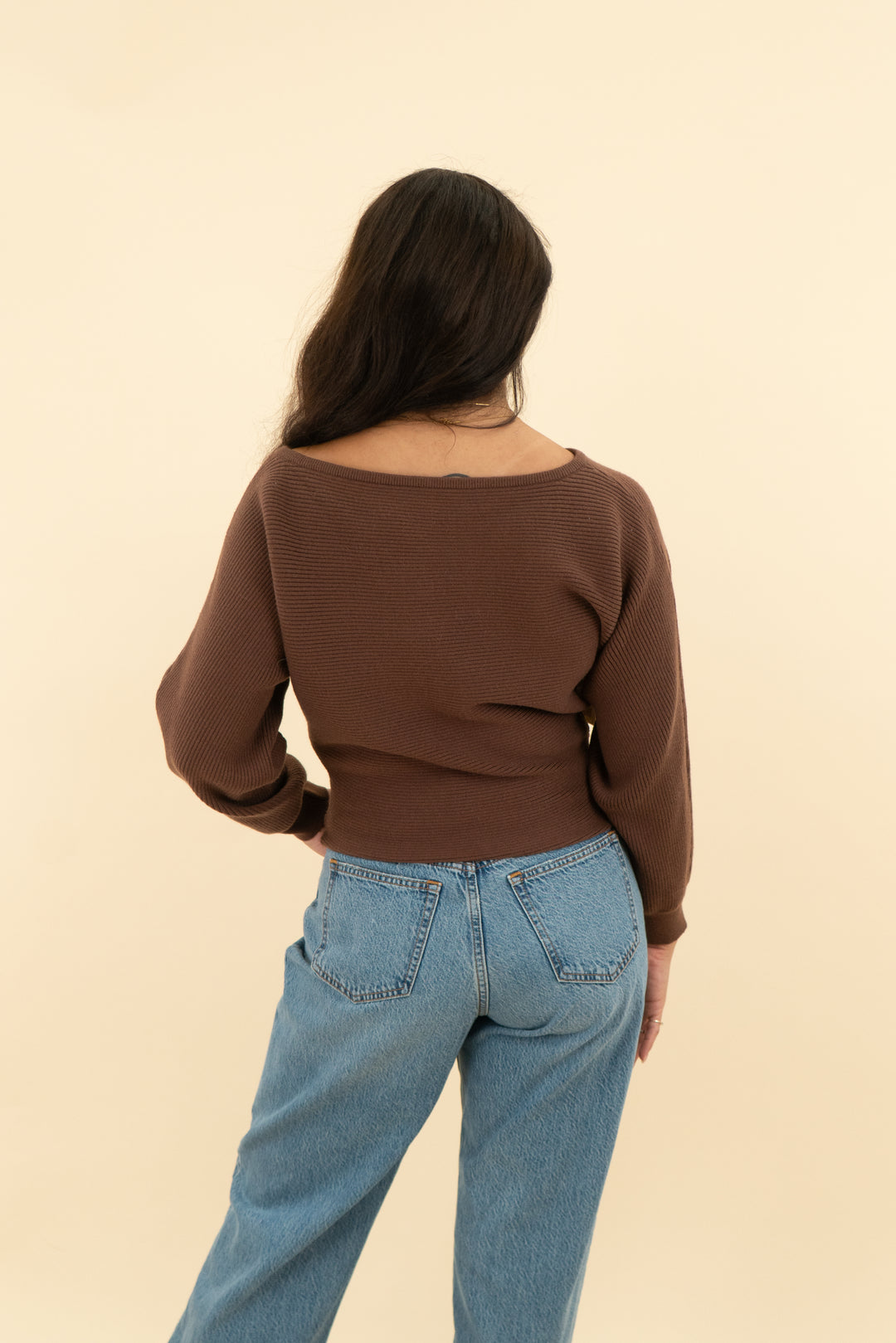 brown dolman sweater (s)